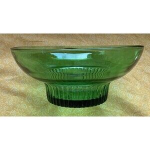 Vintage A.L. Randall Emerald Green Glass Bowl 6.5 Inch Diameter